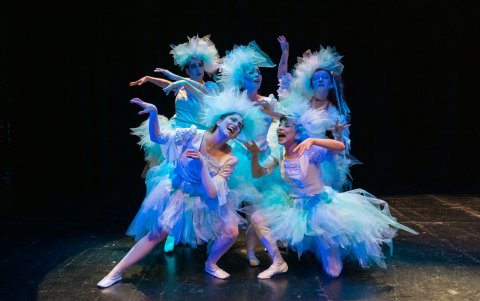 La obra incluye proyecciones y una banda sonora que incorpora música clásica así como rock y metal.