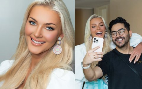 El maquillaje que realizó Byron para sus primeros eventos consistió en la técnica glowy.