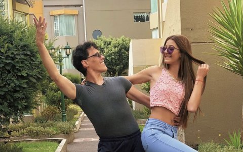 Con su padre, Alejandro.