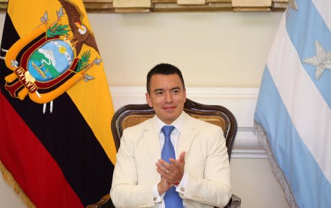 El presidente Daniel Noboa durante su intervención en la ceremonia por la fundación de Guayaquil defendió la medida.