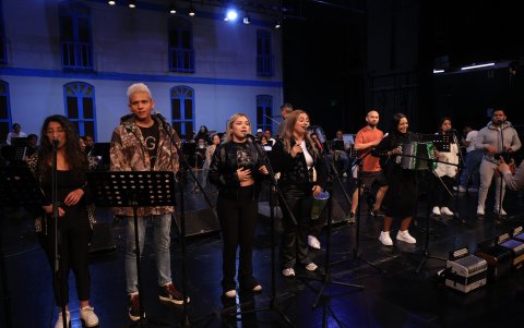 Los artistas realizaron un ensayo previo al esperado recital del Sucre Viajero.