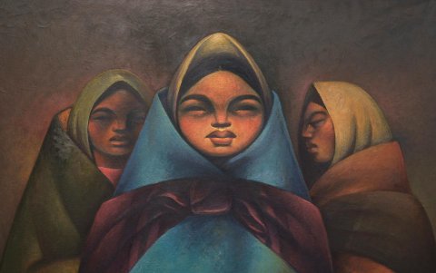 Cuadro del pintor Miguel Alandia Pantoja este martes, en el Museo Nacional de Arte en La Paz (Bolivia).