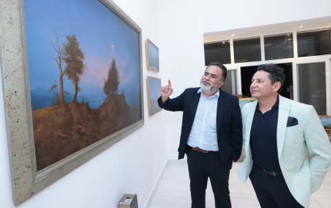 Los artistas Servio Zapata y David Moscoso.