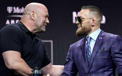 Dana White junto a Conor McGregor previo  uno de los eventos estelares de la UFC