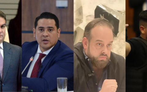 De izquierda a derecha: José Serrano, Ronny Aleaga, Xavier Jordán y Daniel Salcedo