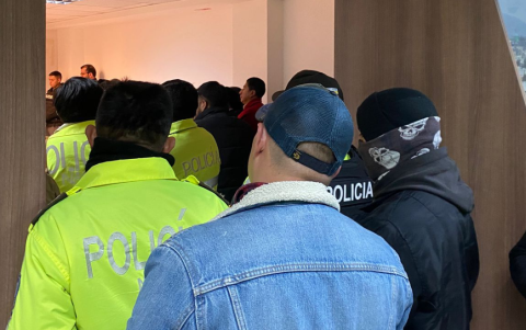 La audiencia se desarrolla en una de las salas del complejo judicial de Cotopaxi