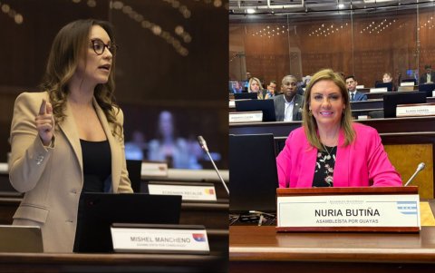 Mishel Mancheno, de ADN, denuncia a Nuria Butiñá, de la RC, por cobro de diezmos.