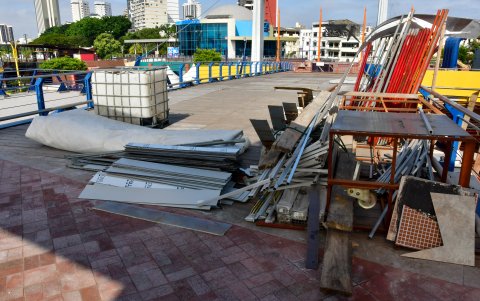 Así se encontraba el puente de acceso a la plataforma del MAAC, el 19 de agosto de 2025.