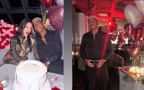 Desde pétalos de rosas, globos  hasta pastel de chocolate. Yamal sacó su lado detallista para celebrar a la cantante.