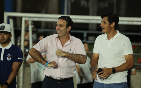 Pablo Campana y Nicolás Lapentti, este último, encargado del juramento deportivo.