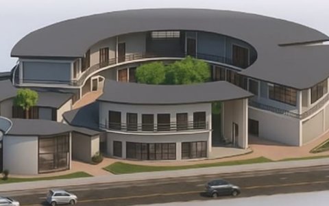 Render del centro cultural.