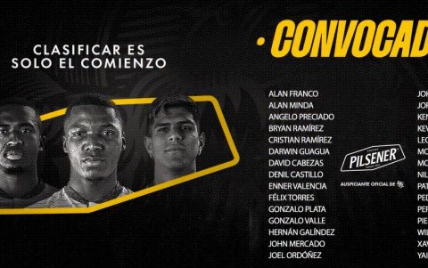Convocatoria de Ecuador para enfrentar a Paraguay y Argentina.