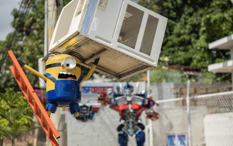Fotografía de una escultura de un 'Minion' en Maracaibo (Venezuela).