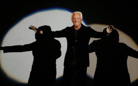 Giorgio Armani en uno de sus desfiles.