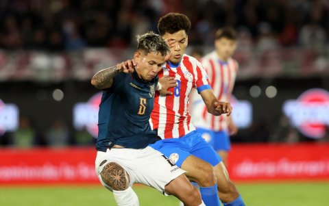 Jordy Alcívar reemplazó a Caicedo en el empate sin goles de Ecuador ante Paraguay, el jueves 4 de septiembre en Asunción.