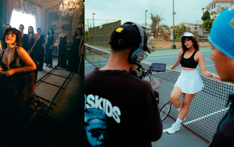 Backstage de los videos musicales de Jombriel (izquierda) y Almighty y Pailita (derecha).