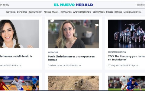 Publicaciones de El Nuevo Herald que presentan a María Paula Christiansen como una empresaria exitosa en Miami.