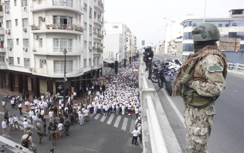 Algunas arterias principales de Guayaquil han sido cerradas por la marcha.