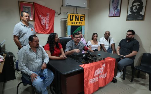 Algunos de los líderes sociales y de trabajadores que no están de acuerdo con el retiro del subsidio del diésel.