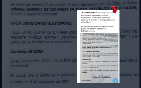 Gustavo Petro elimina publicación sobre nacionalidad colombiana de Jorge Glas tras 27 minutos