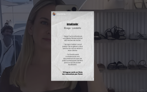 Amy ha dado actualizaciones del caso de Diego Londoño en su cuenta de instagram.