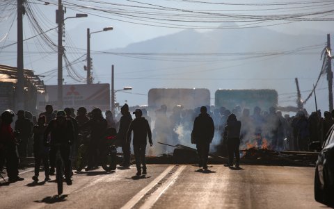 Protestas lideradas por la Confederación de Nacionalidades Indígenas (Conaie) contra el alza del diésel, entre otros reclamos.