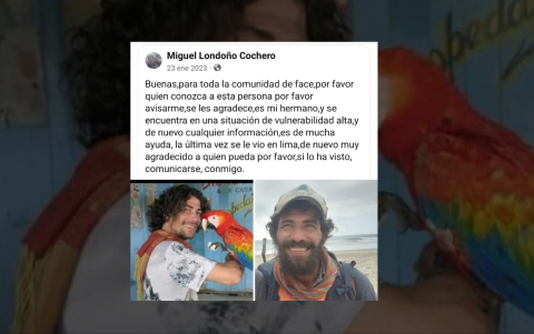 Mensaje del hermano de Diego Londoño en Facebook.