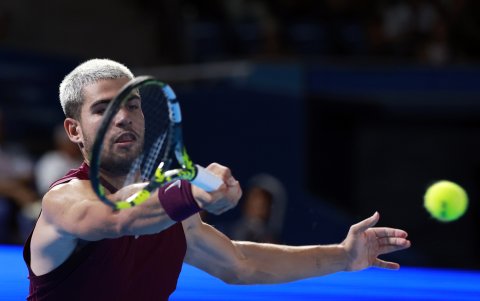 Carlos Alcaraz durante su participación en el US Open, uno de los grandes escenarios del tenis mundial.