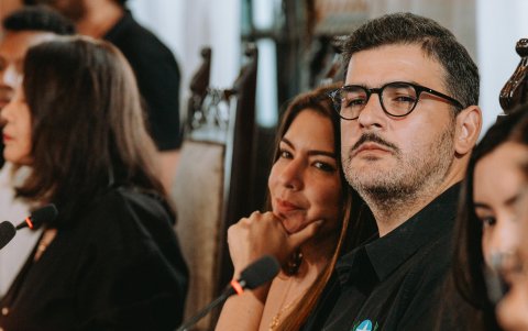 El alcalde de Guayaquil, Aquiles Álvarez, junto a la vicealcaldesa, Tatiana Coronel.