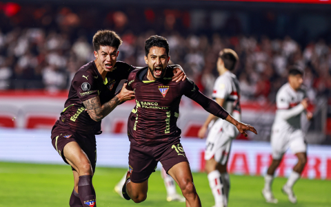 Jeison Medina (d) fue el autor del único gol de Liga en la victoria ante Sao Paulo en Brasil.