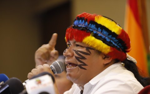 Marlon Vargas en rueda de prensa tras la represión del fin de semana.