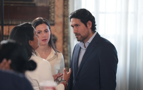 Andrea Giler, titular del directorio de la DASE, junto a Pesantes, gerente.