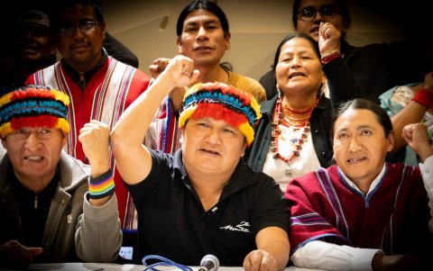 Marlon Vargas, dirigente de la Conaie, hizo declaraciones en Chimborazo sobre Quito y el paro nacional 2025