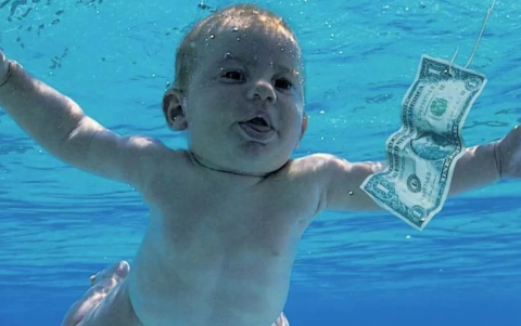 Portada del álbum ‘Nevermind’, lanzado el 24 de septiembre de 1991. Spencer Elden, el bebé de la foto, demanda a la banda Nirvana.