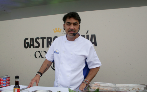 Chris Carpenter durante su presentación.