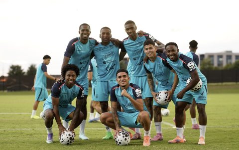 Jugadores de Ecuador en la concentración de Austin, Texas, previo al amistoso ante Estados Unidos.