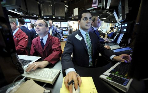 Fotografía de archivo de operarios de la Bolsa de Nueva York.