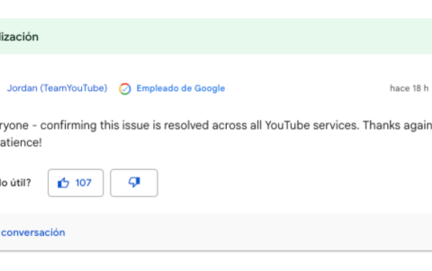 YouTube confirmó que el problema fue resuelto y que los videos ya podían reproducirse con normalidad.