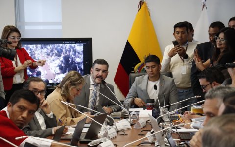 Aquiles Álvarez, alcalde de Guayaquil, acudió a la Comisión de Garantías Constitucionales para hablar del Porsche de isla Trinitaria.
