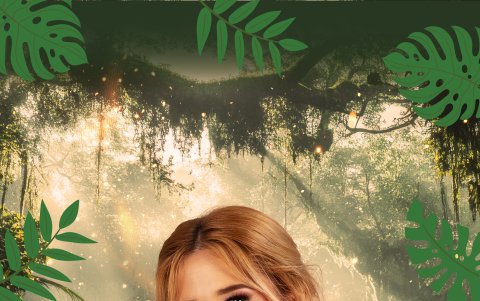 Cristina Alcívar interpretando a Jane, esposa de Tarzán y madre de Korak.