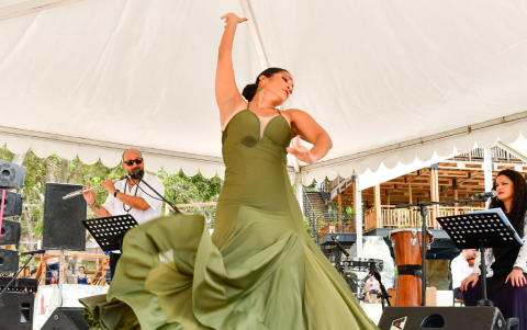 Scarlett Pazmiño se lució en su presentación.
