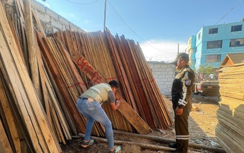 Operativo policial contra el tráfico de madera.