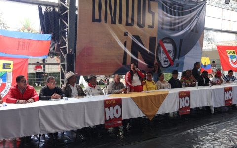 Poco más de 30 organizaciones se juntaron en Quito para delinear la estrategia por el no en la consulta popular 2025.