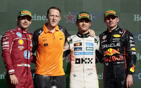 El podio del GP de México.