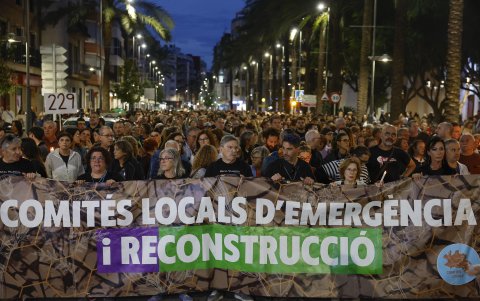 a plataforma de entidades sociales Acord Social Valencià celebra marchas silenciosas por pueblos afectados por la dana en memoria de las víctimas, este miércoles en Valencia.