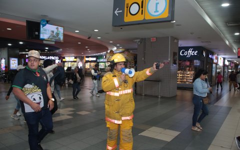 Simulacro en el terminal terrestre, 2024