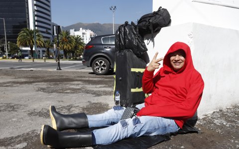 Jefferson Alcívar viajó desde Guayaquil y llegó a Quito la madrugada del 7 de noviembre.