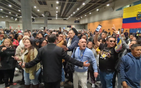 Un cruce verbal entre simpatizantes generó tensión en el recinto electoral de Madrid.
