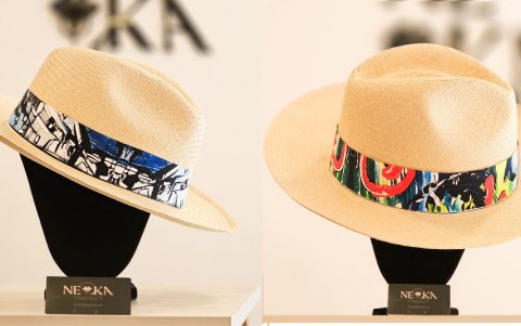 Los sombreros pintados por Pablo Echeverría serán expuestos en el Quito Fashion Week