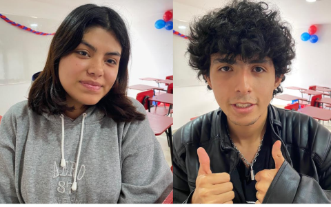 Joselyn Martínez y Lucas Calvo se preparan desde septiembre, tres horas diarias, de lunes a viernes, en un preuniversitario.